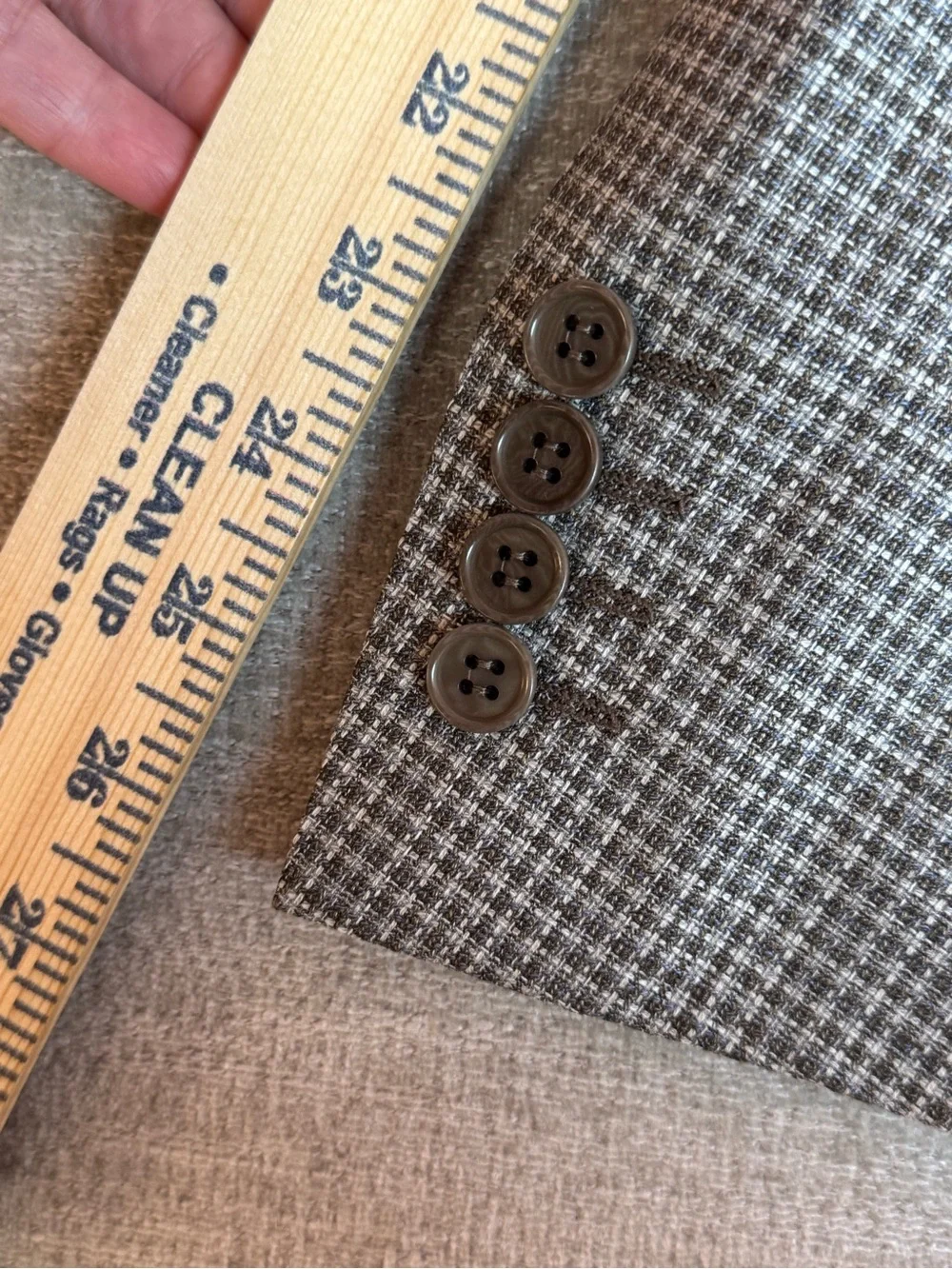 Canali 100% Wool MicroHoundstooth Grey and Brown Sport Coat